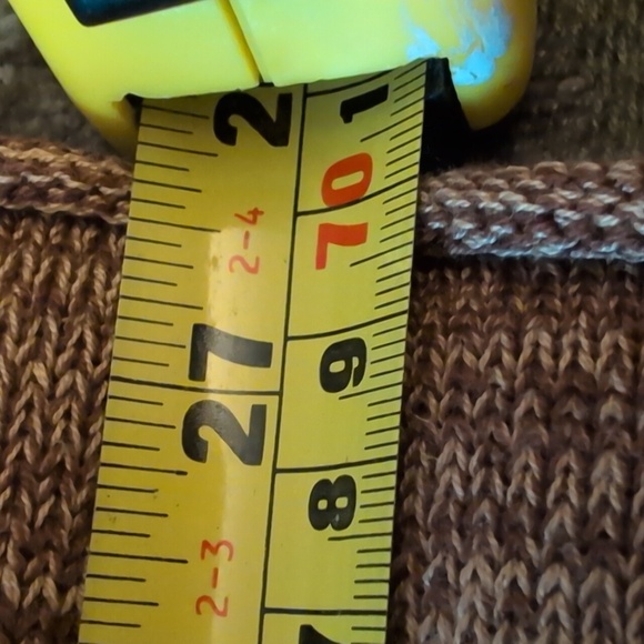 Belle by Kim Gravel Brown and Tan Striped Crewneck Sweater - Picture 4 of 4